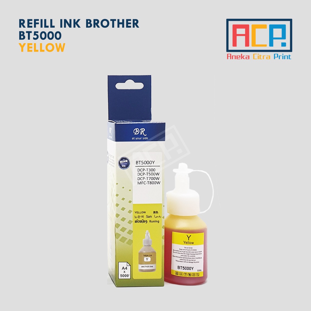 Tinta Brother BT5000 Printer DCP-T300 T500W T700W DCP-T310W T510W - Cyan / Magenta / Yellow