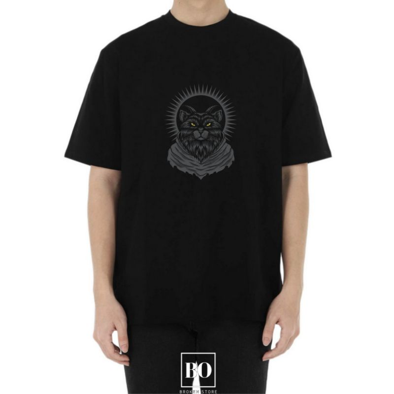 Kaos satanic satan cat / Tshirt satanic / T-shirt satanic original distro by balassuck