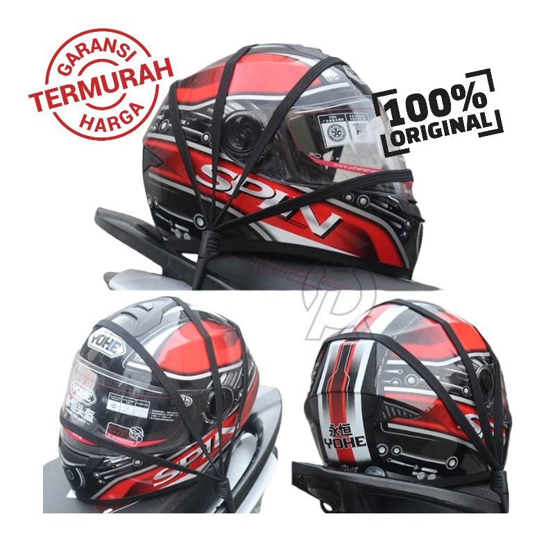 TERMURAH Tali Pengikat Helm Motor MOTOWOLF 2 Hook 65CM JARING mesh helmet