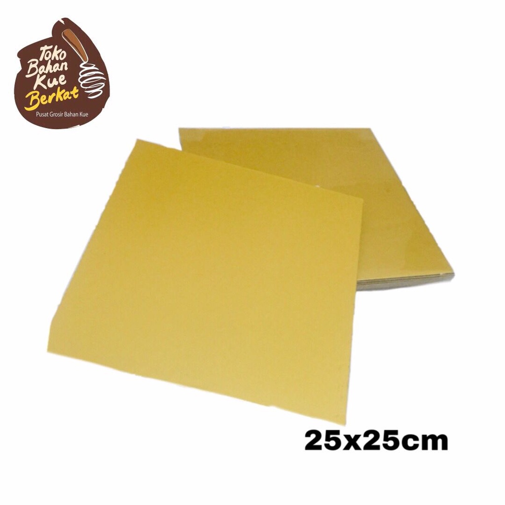 CAKE BOARD GOLD SQUARE / TATAKAN KUE KOTAK EMAS (10PC) - 32x32