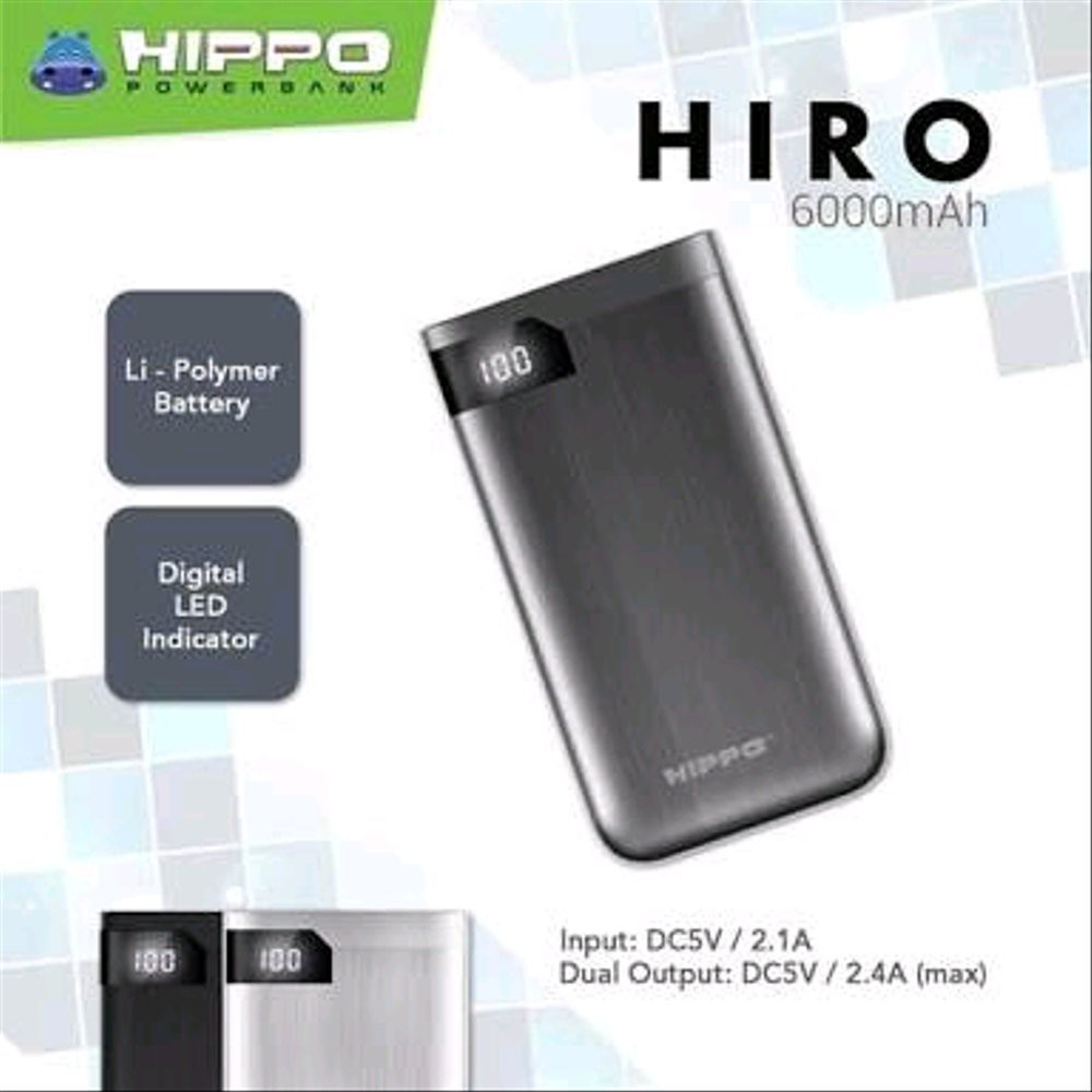 Powerbank Hippo Hiro 6000 mAh - Garansi Resmi