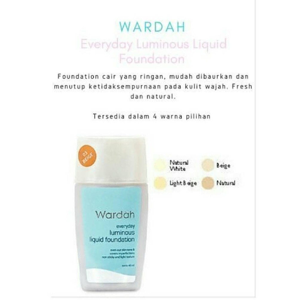 Wardah Luminous Liquid Foundation Untuk Kulit Kuning