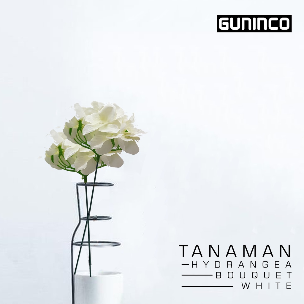 GUNINCO BUNGA HYDRANGEA Artificial Buatan Bunga Palsu Tanaman Hiasan Dinding Dekorasi Taman dan Ruma-HYDRANGEA WHITE