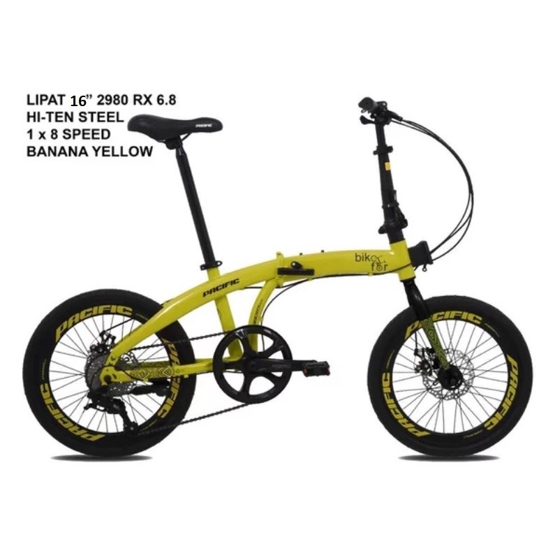 PACIFIC Sepeda Lipat Tipe 2980 RX 6.8 Ban 16 inch Warna Banana Yellow - ORIGINAL