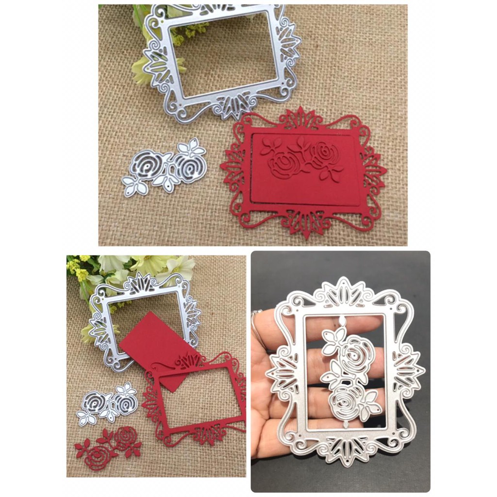 Cutting dies frame pattern rose decoration scrapbooking - DHPATTERN