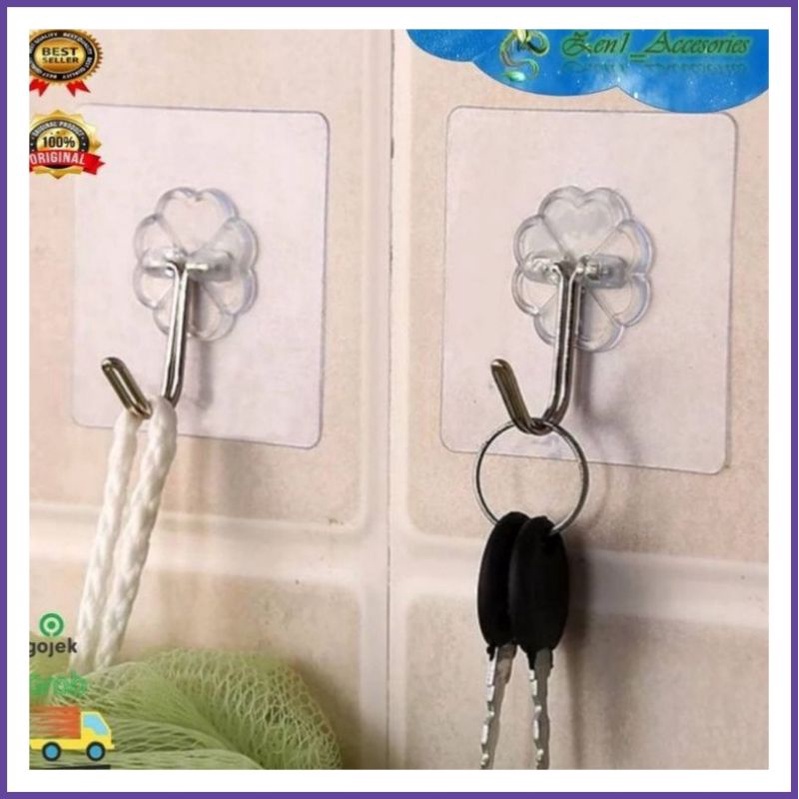 Cantolan Tempel Hook Plastik Super Kuat/ Cantolan Baju / Gantungan Dinding