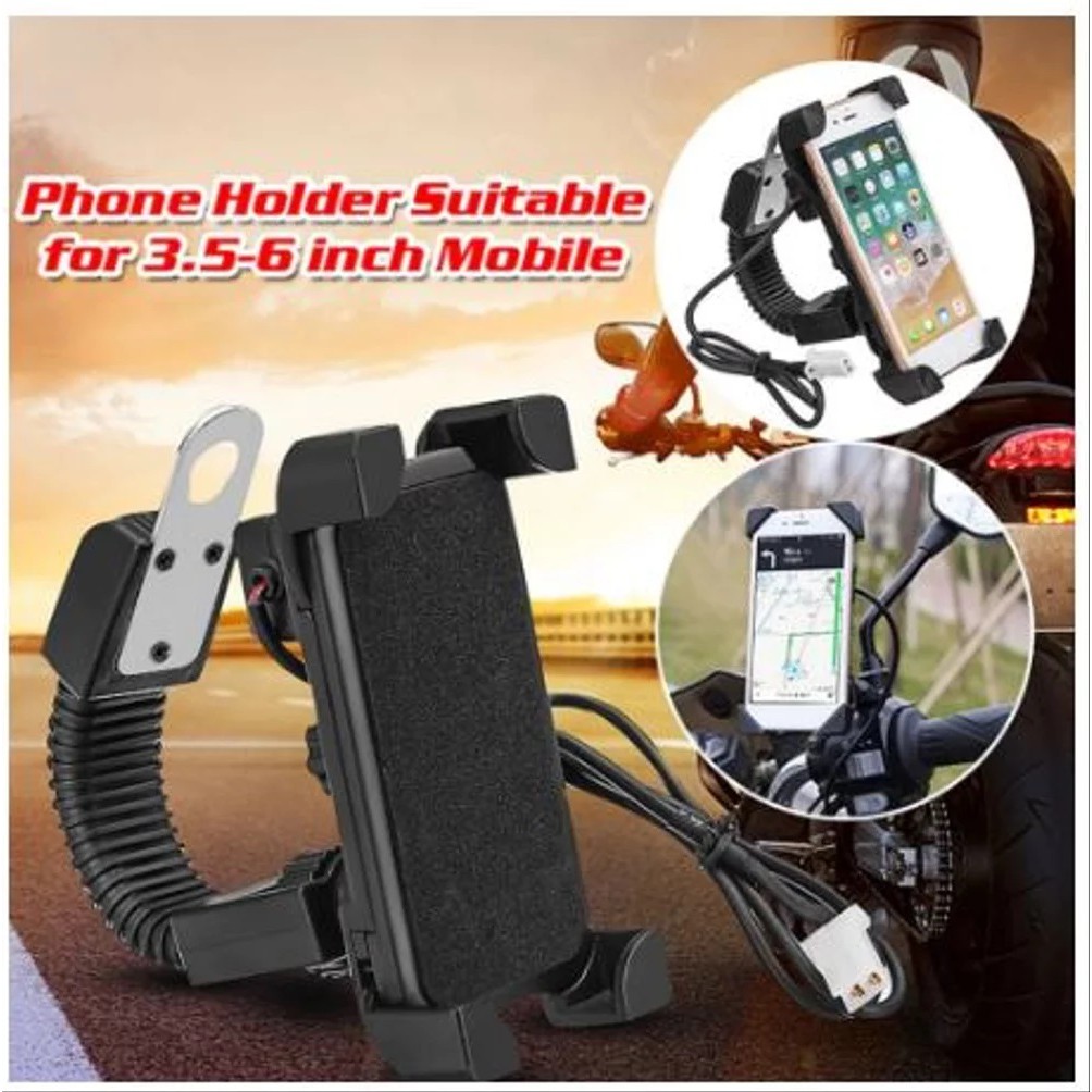 Holder Hp Motor Spion Dilengkapi Dengan Charger USB