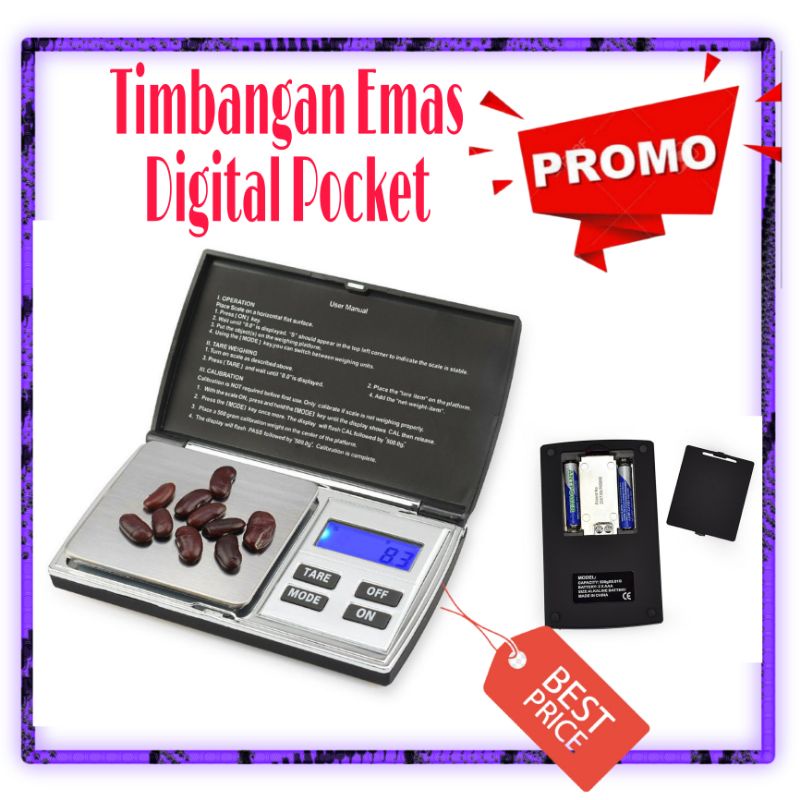 Timbangan emas digital mini pocket scale akurasi 0.01gr Taffware Digipounds