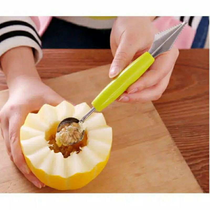 BluePink Alat Dapur Pisau Buah 2 Sisi Kerokan BUah Scoop-8