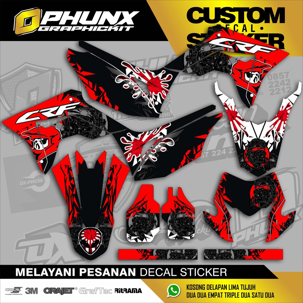 Stiker Decal Custom crf 150 L motocross sticker sticker variasi sticker stiker trail adventure (10)