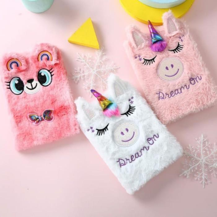 

Notebook buku bulu karakter lucu diary anak perempuan