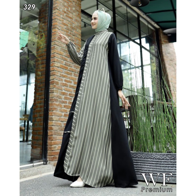 Gamis WF Premium/dres brand lokal premium/gamis terbaru variant hitam