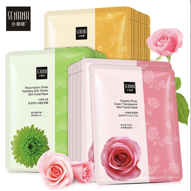 SENANA Chamomile Sheet Mask Masker Wajah Skin BQ044