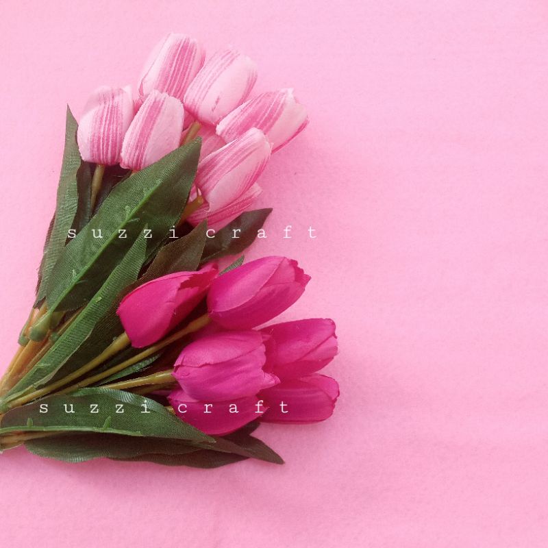 buket bunga 9 tulips mix colour