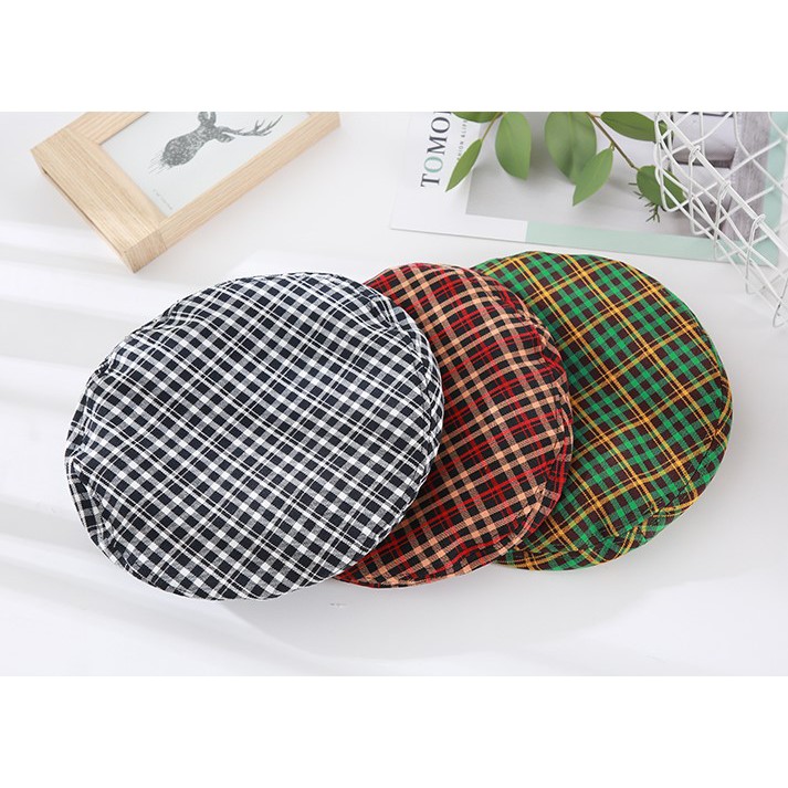 ILAHUI Beret Contrast Plaid / Seasonal Products