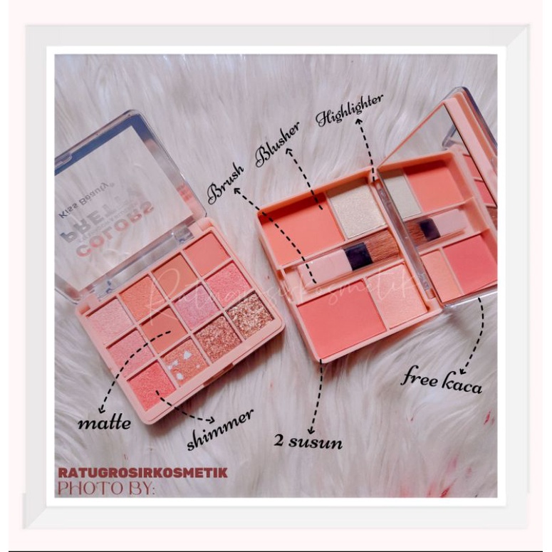 PROMO!!!EYESHADOW &amp; BLUSHER COLORS PRETTY KISS BEAUTY NO.87117