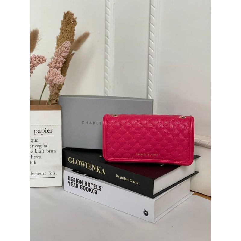 TAS SELEMPANG FUSHIA /DOMPET TALI RANTAI ck822 /DOMPET MINI /TAS MINI