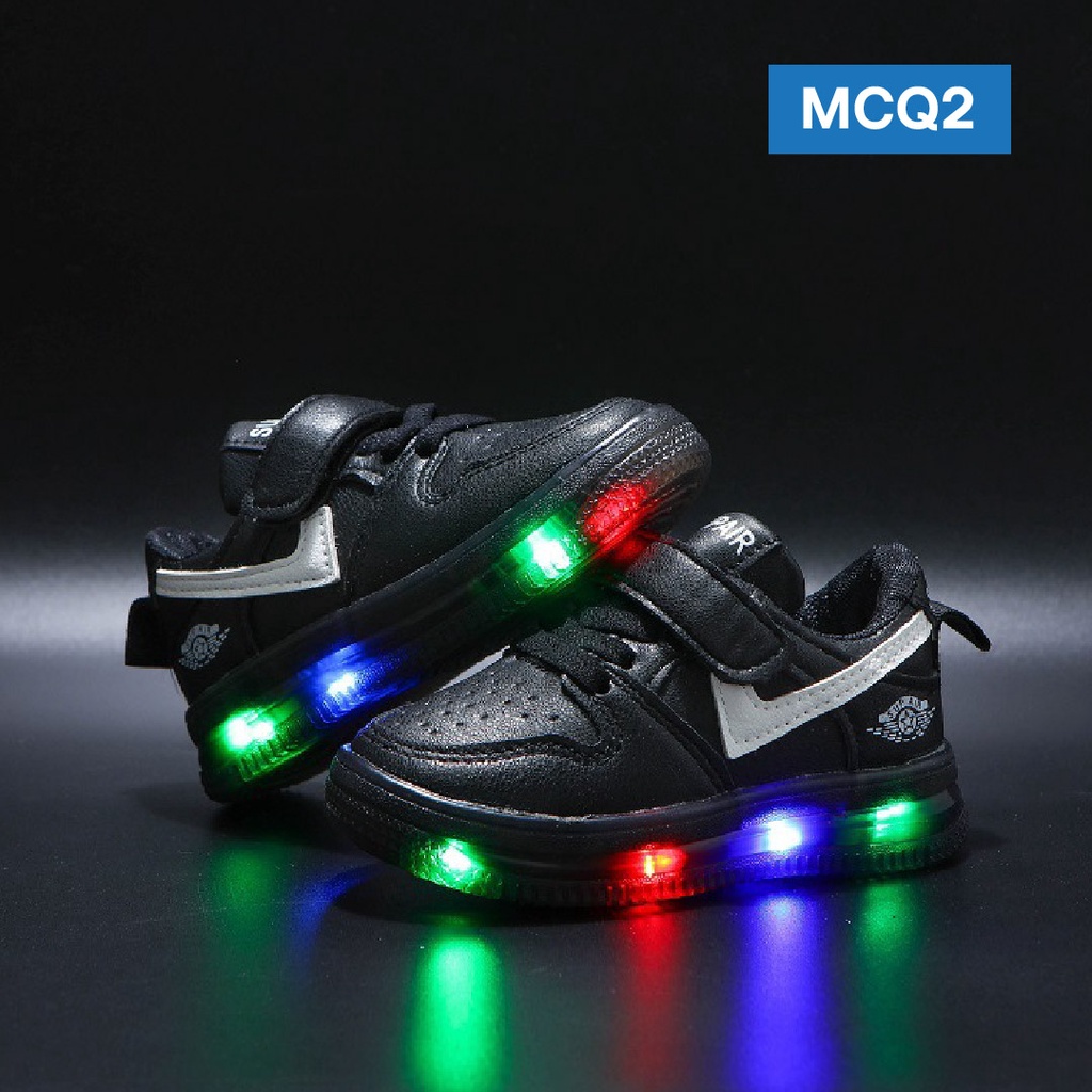 LAPAGO - Sepatu Sneaker Anak Laki Laki Perempuan LED Sport Usia 1 - 5 Tahun Type MCQ