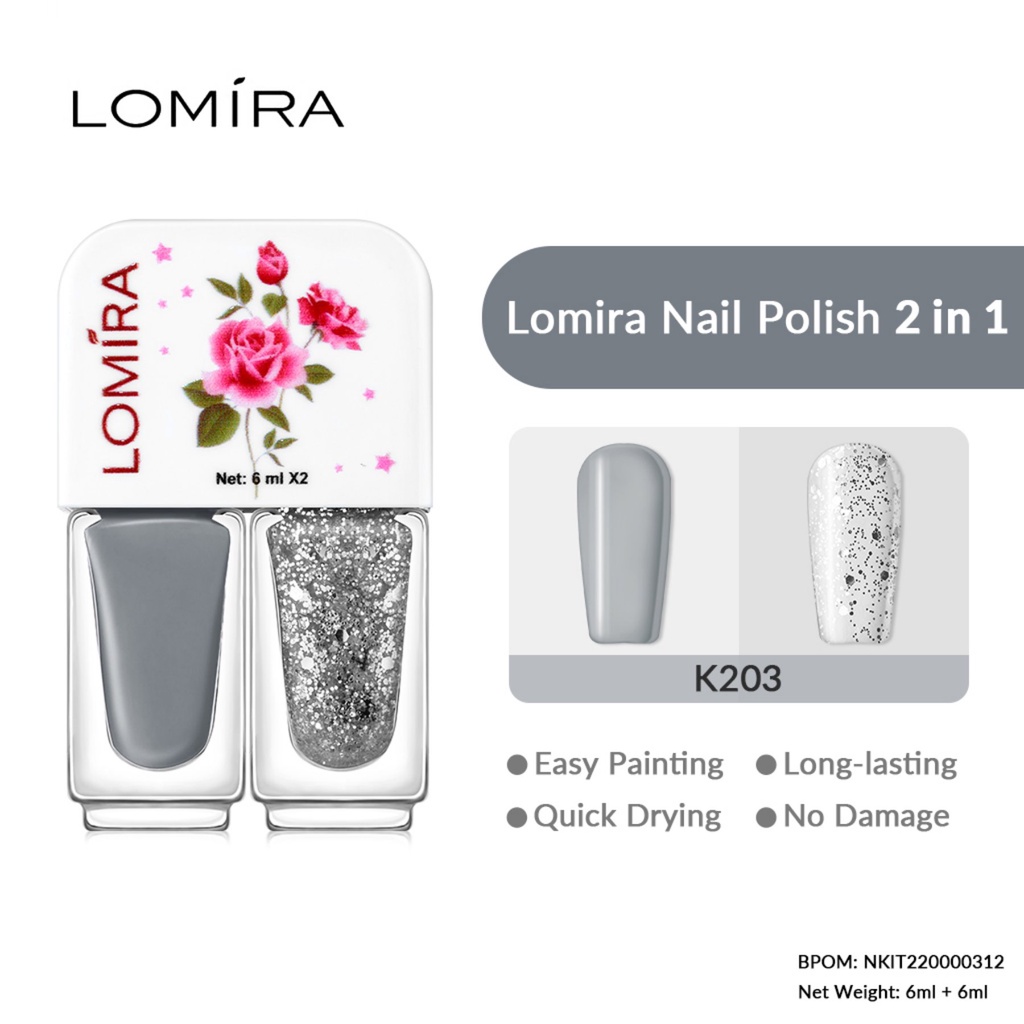 LOMIRA Nail Polish 2in1 Kutek Dual Colour BPOM NKIT220000309