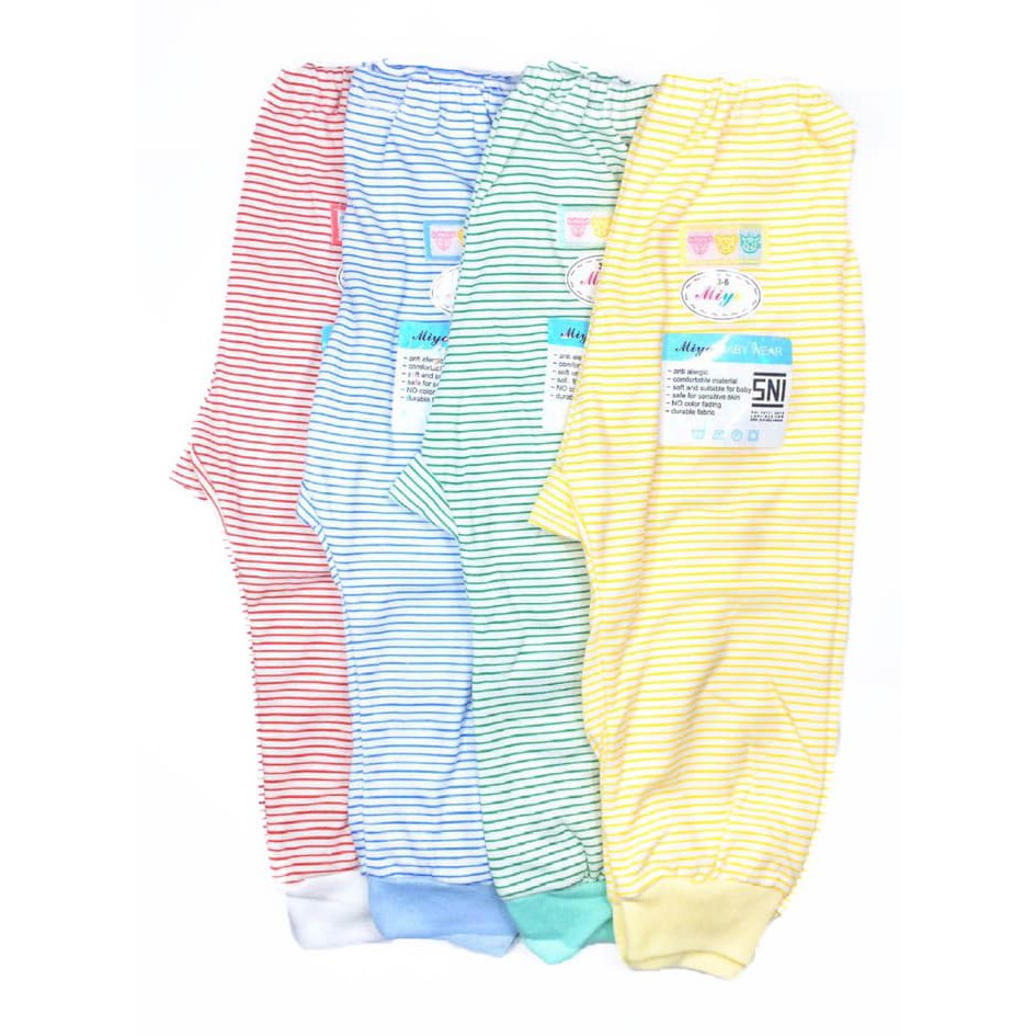 4 Pcs Celana miyo Panjang garis Bayi/Baby Salur Newborn (0-3M)