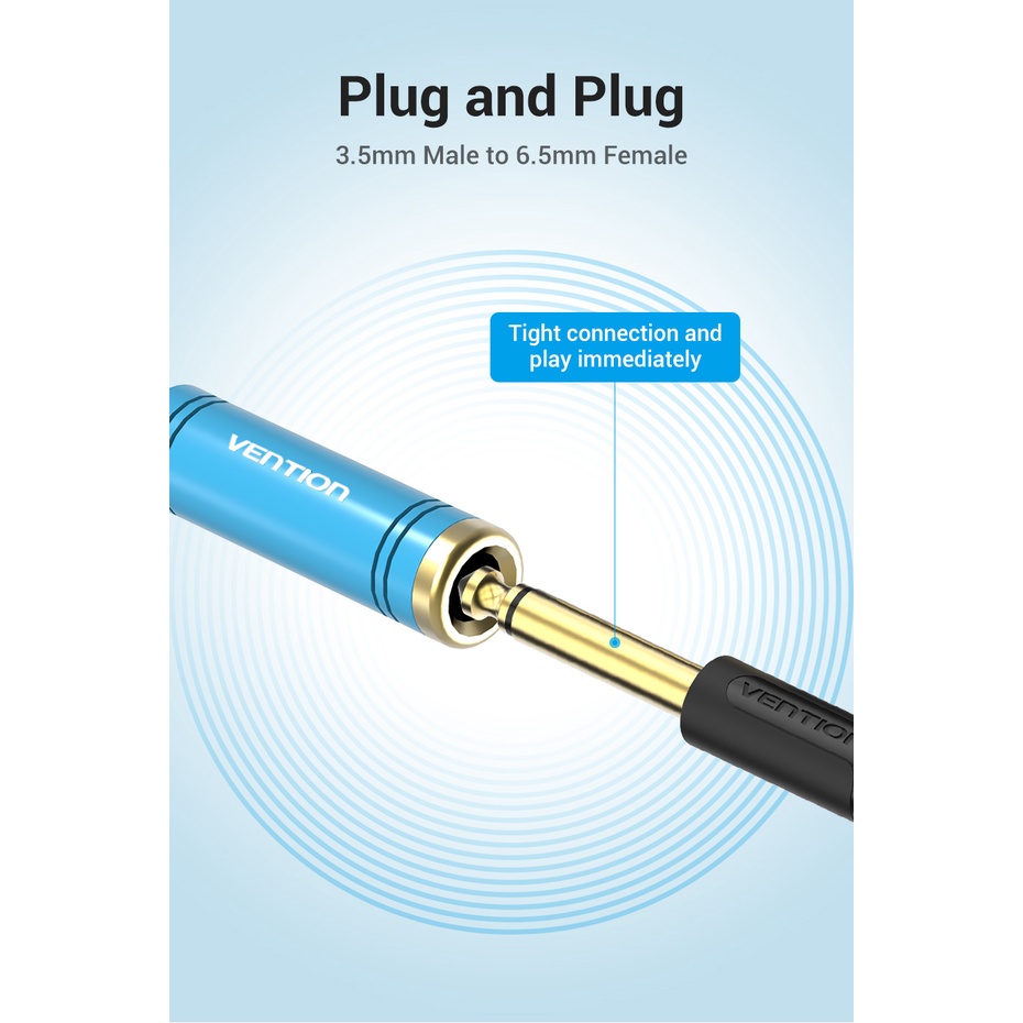 ( Bisa COD ) Vention Audio Jack 6.5mm Female to 3.5mm Male Adapter Converter S04