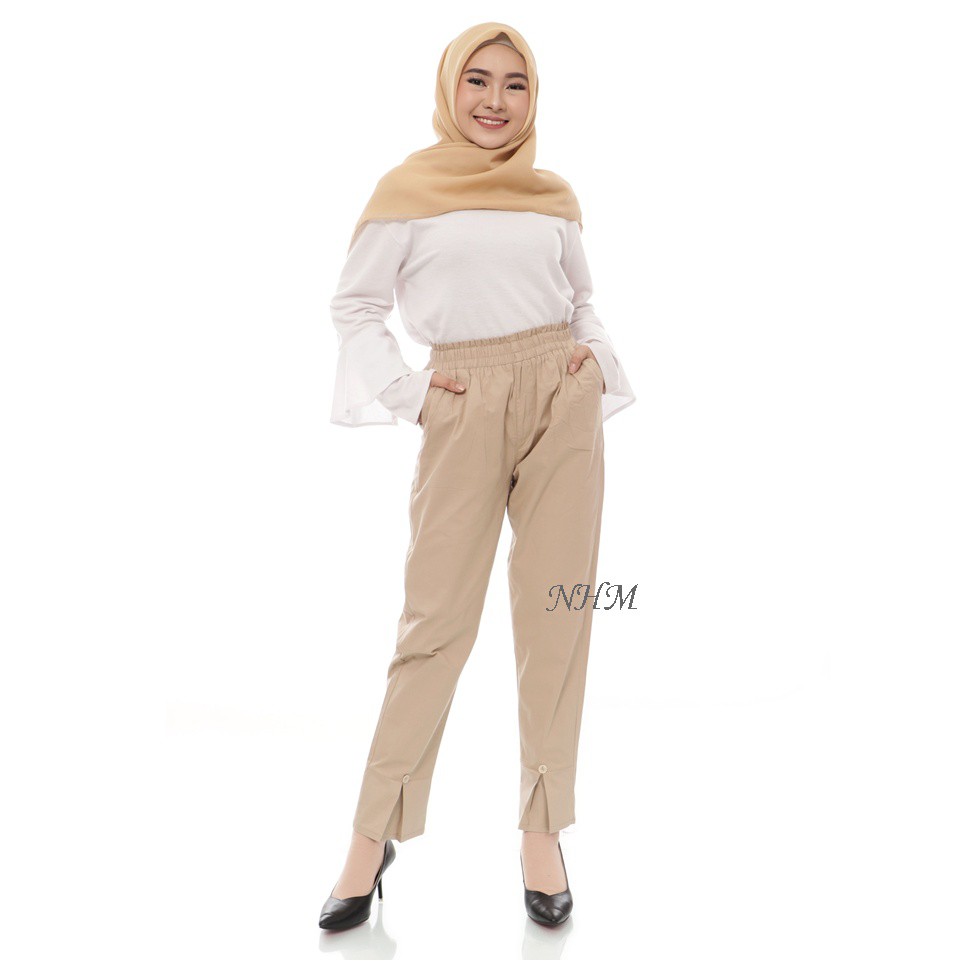 NHM Baggy Pants BestSeller Split Pants Dotty, Celana Wanita Korean style