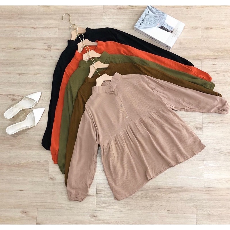 BEFAST - ZSO OOTD Blouse WINTER / Raisa Blouse Rayon Crinkle / Pakaian Wanita Remaja ABG / Blouse Keluaran Terbaru / Atasan Lengan Panjang / Blouse Casual Wanita / Fashion Kerja Wanita / Blouse Polos Formal / Termurah