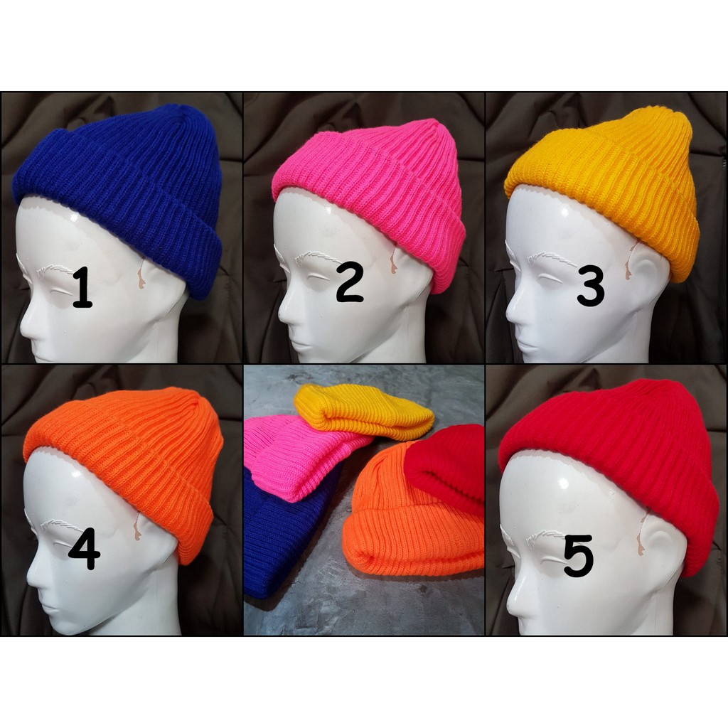Kupluk short beanie Kaos polos all size dewasa pendek Bea-Short