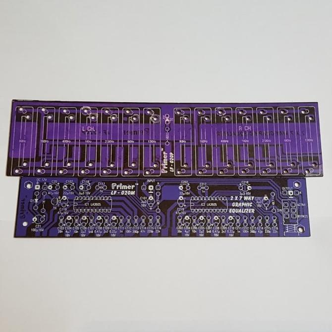 Pcb Primer Lf-020 2 X 7Way Stereo Graphic Equalizer La 3607 12V Sale
