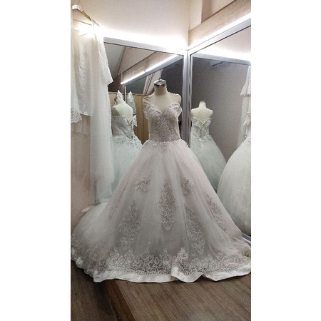[GRATIS ONGKIR] Gaun wedding ekor 036  / gaun wedding second / gaun wedding preloved