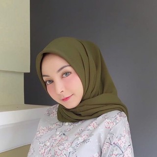 Jilbab Bella  Square  PollyCotton Real Pict Warna Ada di 