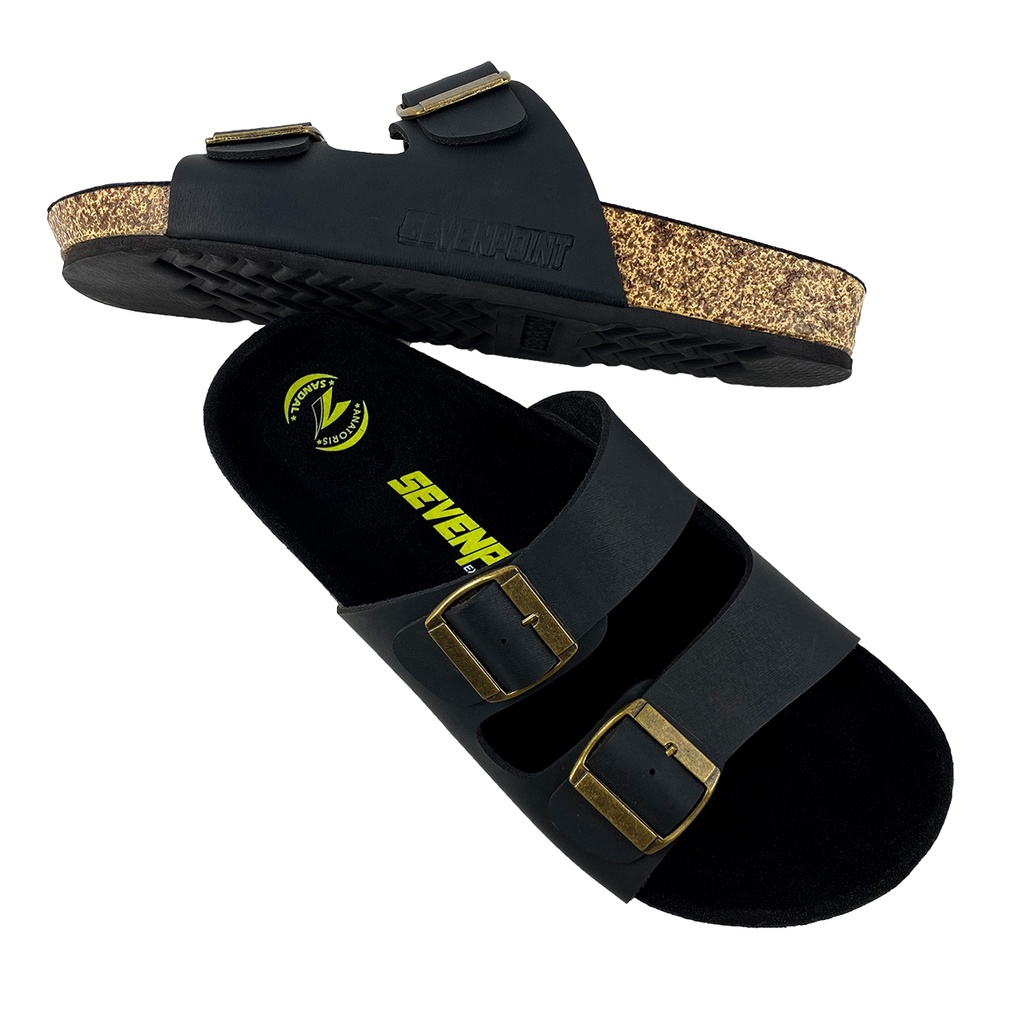 Sandal Pria Casual Sendal  Slide Slop Selop Puyuh Original Sevenpoint Kekinian Birken Ban Dua