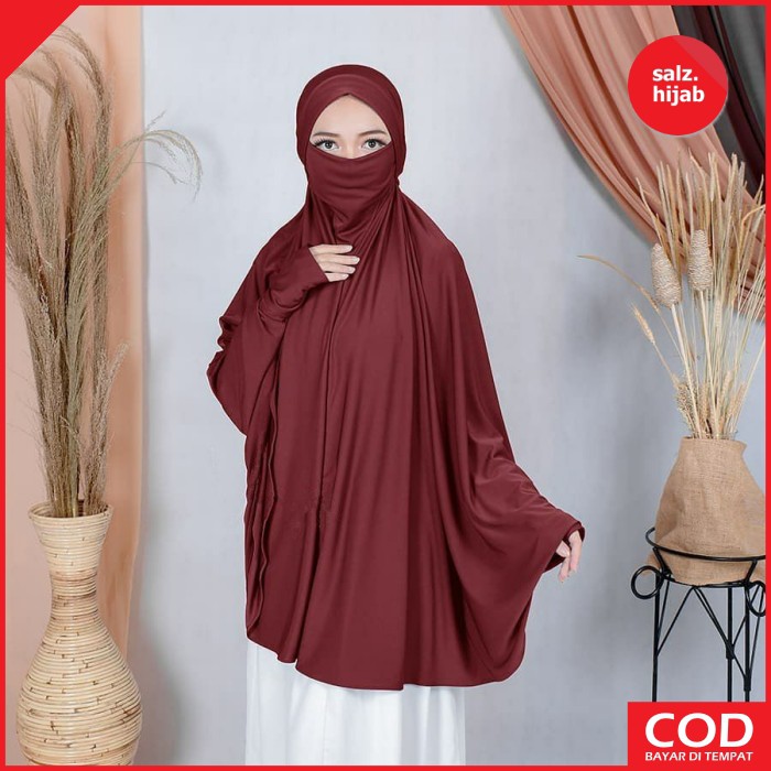 Jilbab Cadar Bergo Masker Bergo Lengan Panjang Jilbab Masker Jumbo Kania 4in1-4