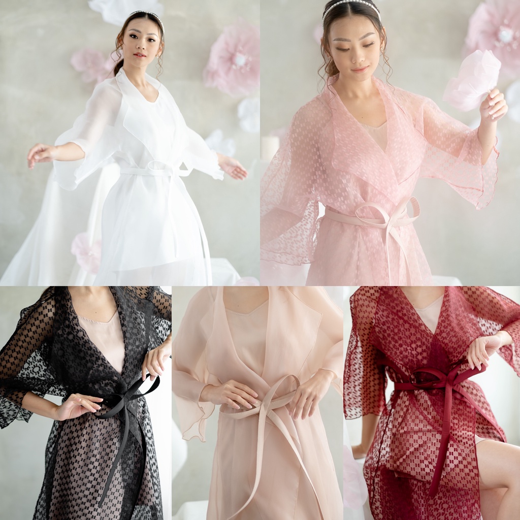 Alma Robe- FAE Collection- Kimono Organza Pengantin Bride Robe Wedding Robe Pita