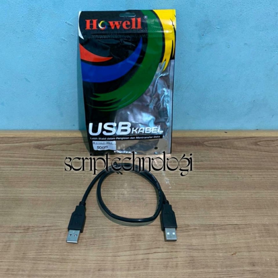 KABEL USB Male To Male 50cm USB 2.0 Male 50 Cm Howell