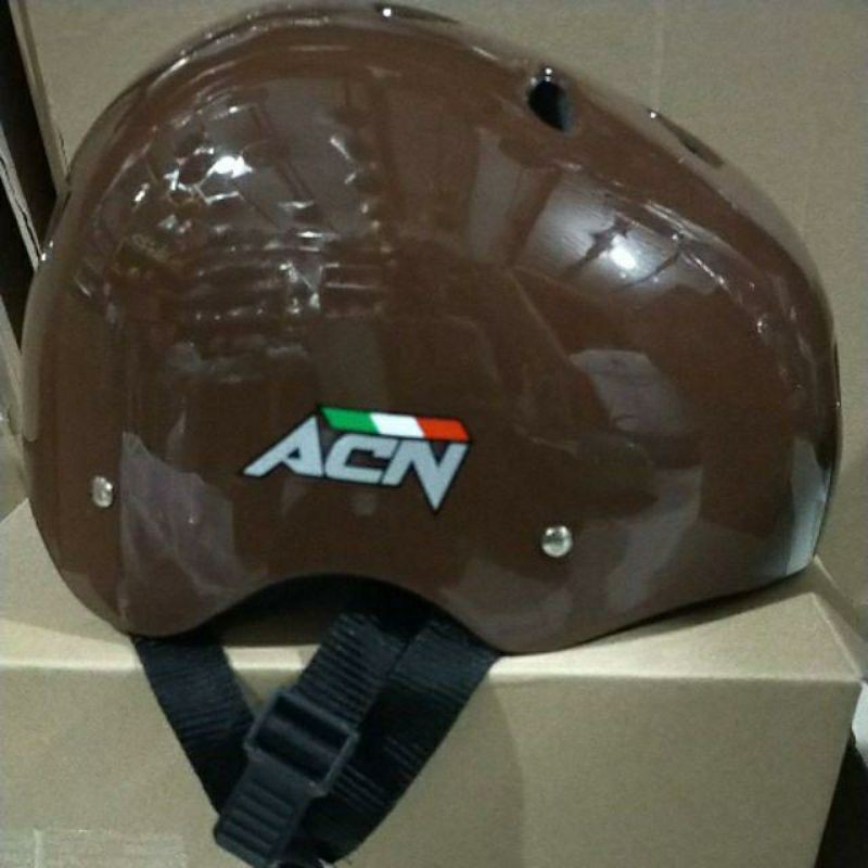 [COD] Helm Sepeda ACN MURAH !! ( Sepeda / Sepeda Lipat / Sepatu Roda / Skuter / Skate )-Cokelat Glossy