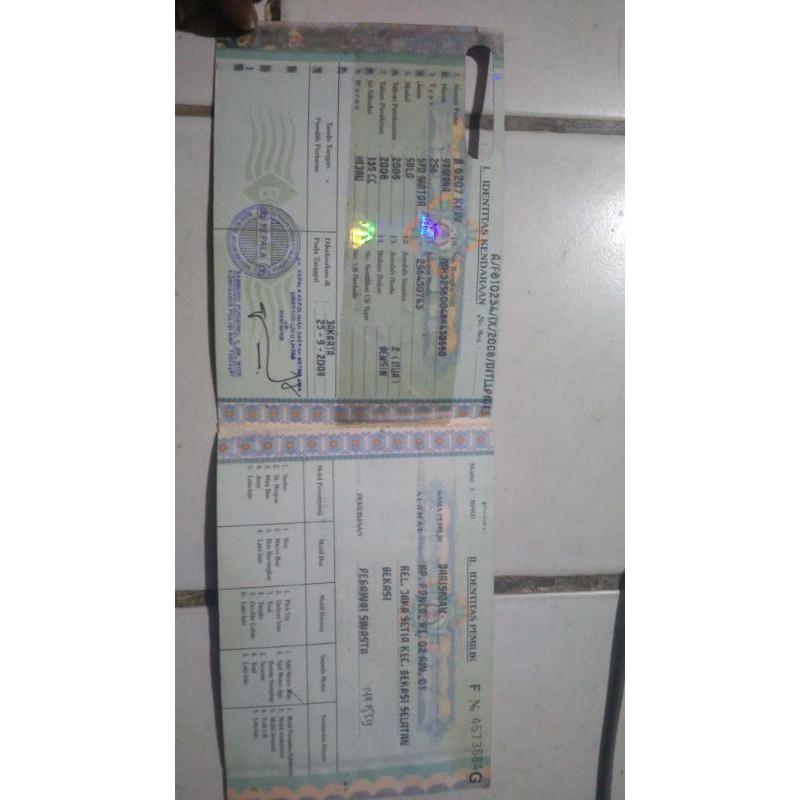 BPKB JUPITER MX + faktur