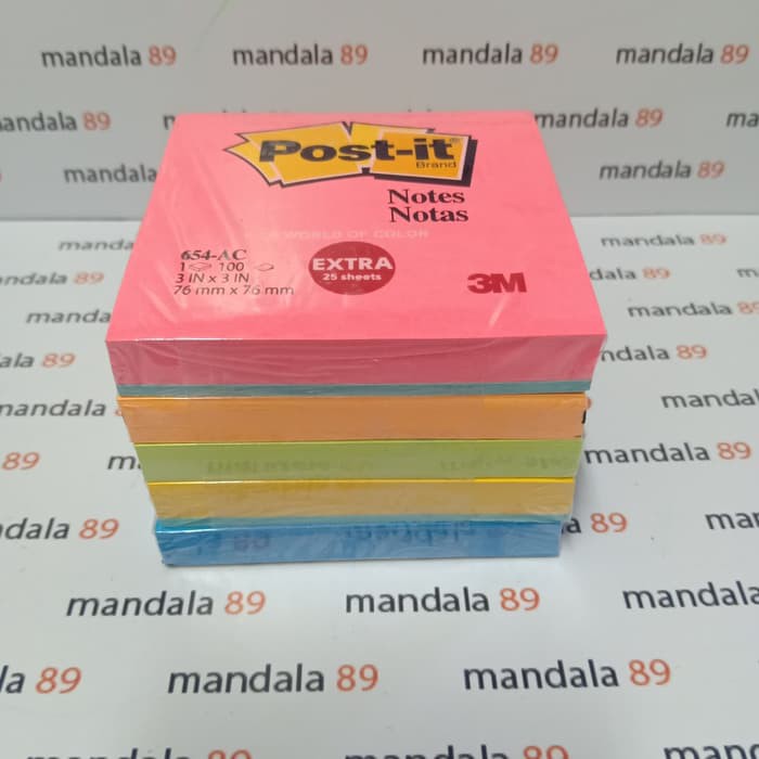 

Grosir POST IT 654 3M WARNA / 1 pack isi 5 pad Keren
