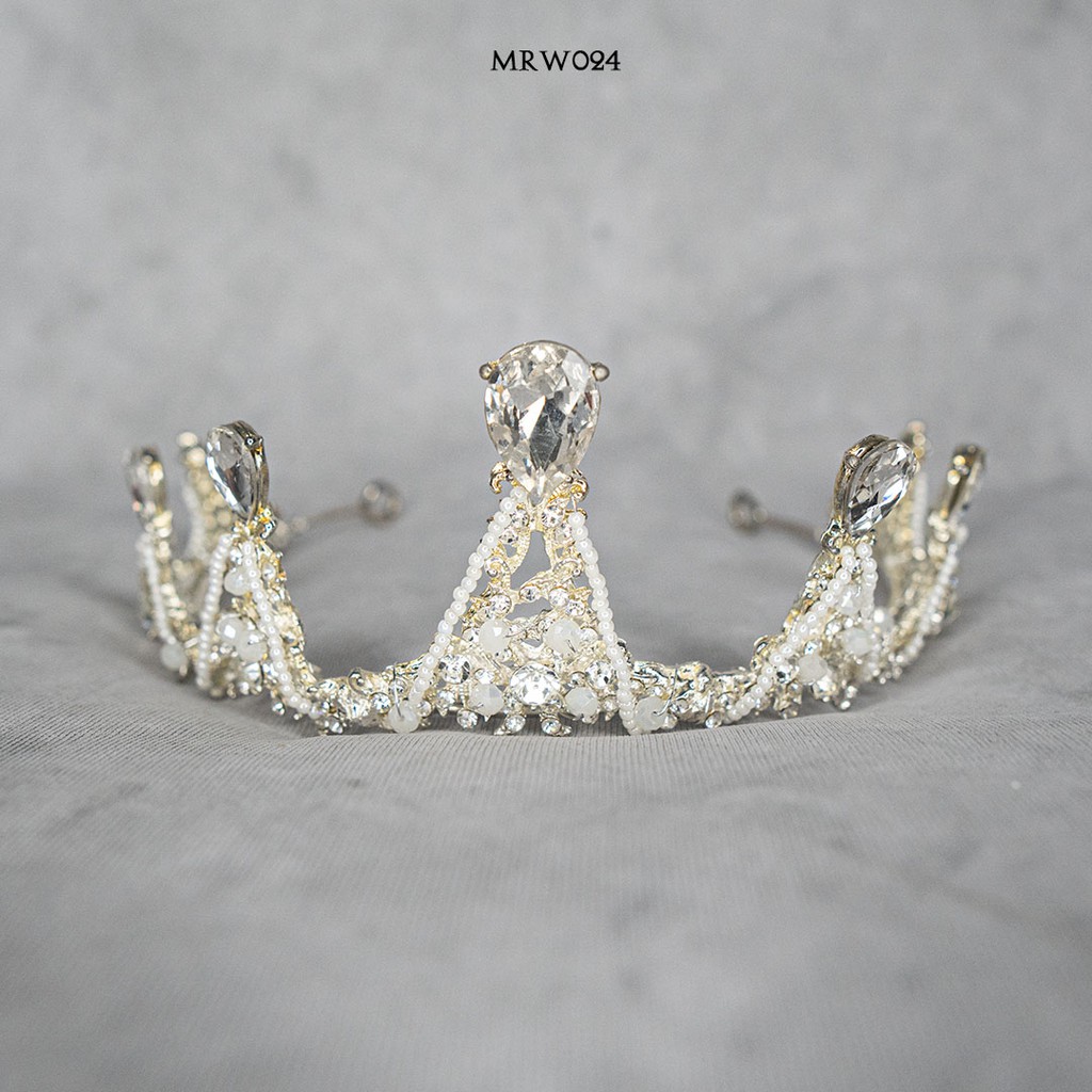 [READY STOCK] MAHKOTA MUTIARA PESTA WEDDING TIARA PENGANTIN PUTIH MRW024