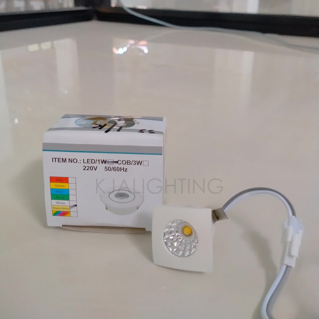 Lampu Downlight Led Mini 1 Watt kotak