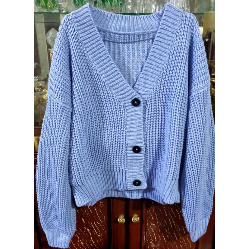 MURAH/ NAKARA CARDI RAJUT PREMIUM TEBAL /3Get Halus dan Adem-Biru Muda