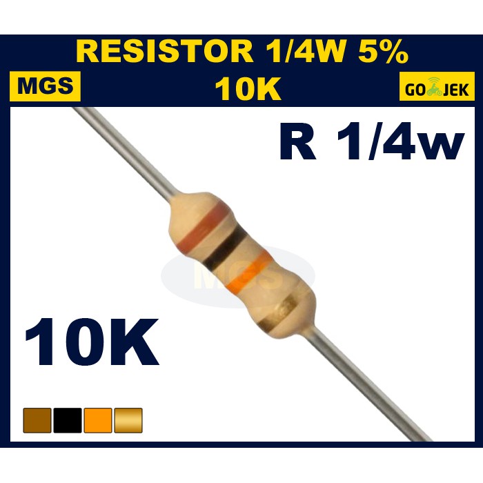 Resistor 1/4w 10K 5% 1000PCS