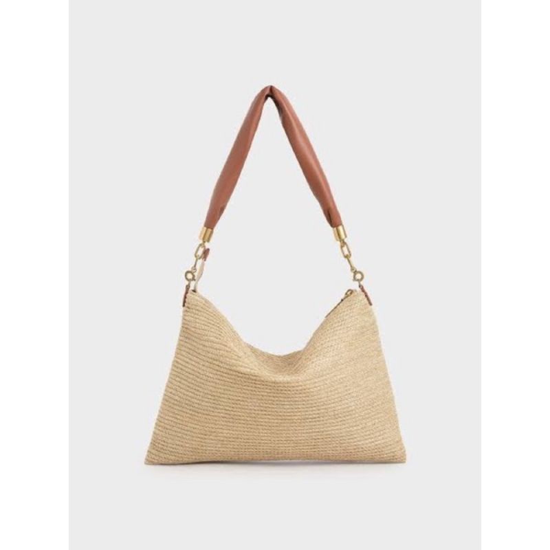 tas handbag wanita top handle (ck raffia)