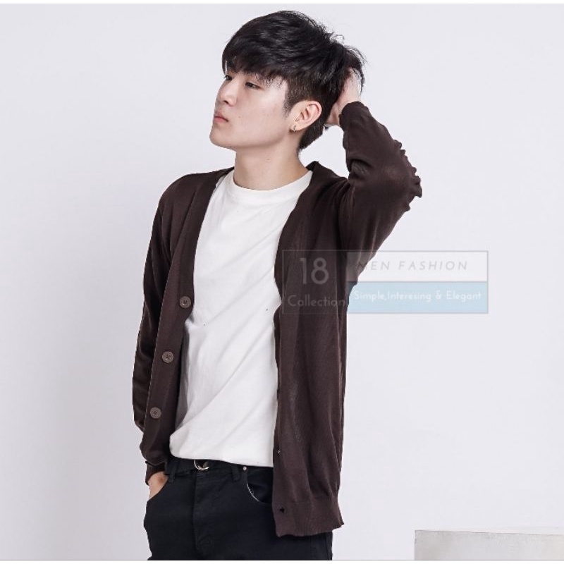 [Bisa COD] Sweater Rajut Kancing Korea Signature Cardigan Banyak Warna