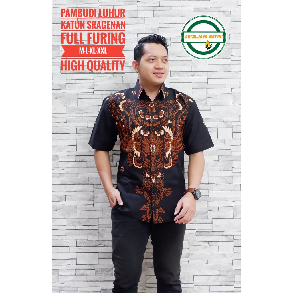 PAMBUDI LUHUR ALJAYA KEMEJA BATIK SOLO PRIA LENGAN PENDEK PANJANG LAPIS FURING ATASAN PREMIUM MODERN KATUN HALUS NIRWANA GURDO PUTIH AWAR AWAR GEMBIROLOKO  BAUREKSA PARANG DURI PARAMARTA TAKO SAWUNG  GALING  YUDISTIRA  BINTANG DELING WISMAYA TRUNTUM IRENG