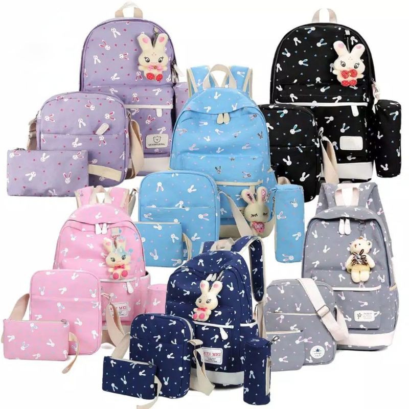 RAJA( COD ) KELINCI/PLAYBOY//Promo Backpack Fashion Motif  4in1