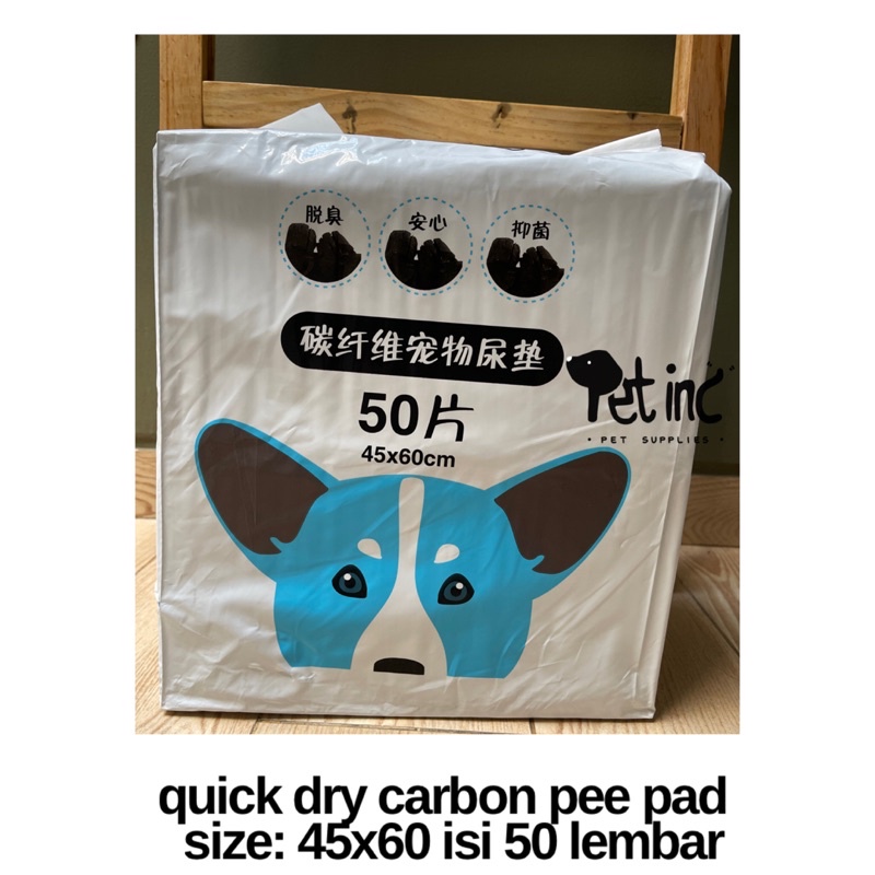 Quick dry carbon pee pad