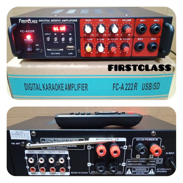 ampli bluetooth firstclass fc a222r remote radio fmamplifier mixer first clas fca222 r remot fc a222