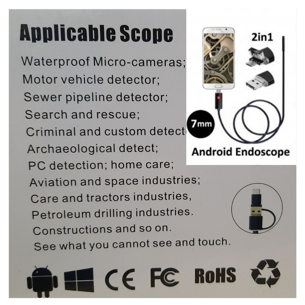 Spy Mini Kamera SmartCam Endoscope USB 7mm With Lamp Waterproof HD 111132