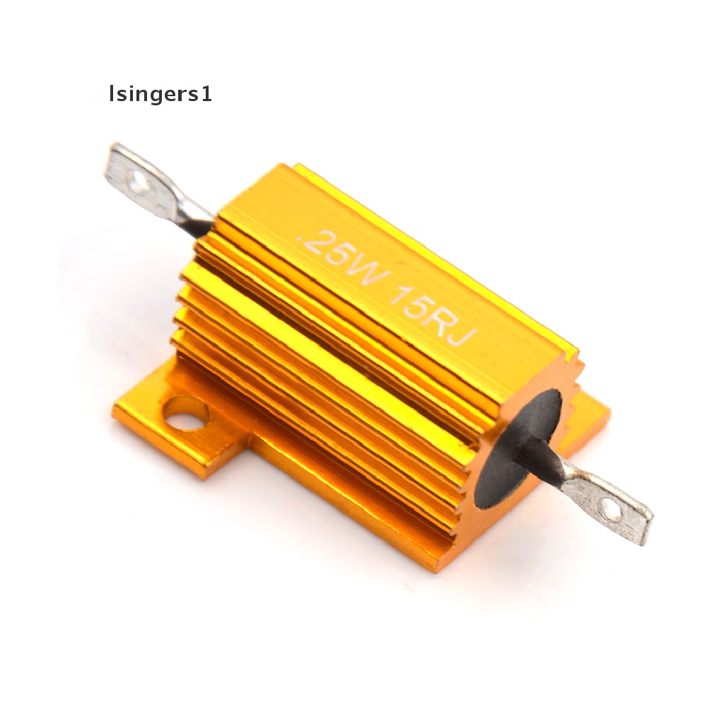 (lsingers1) Resistor 25 Watt Power 15 Ohm 5% Bahan Aluminum Warna Emas